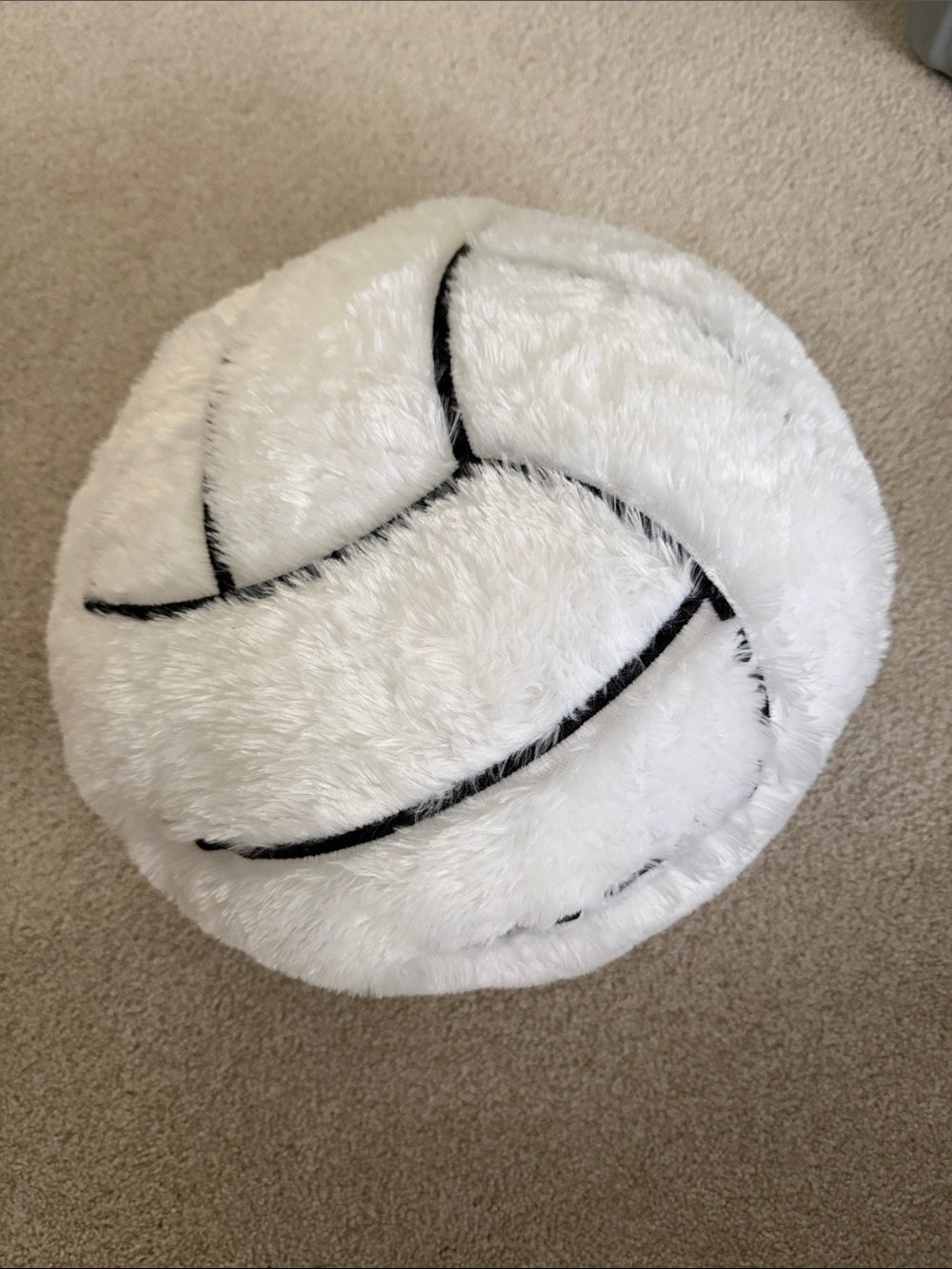 Plush White Volleyball Throw Pillow